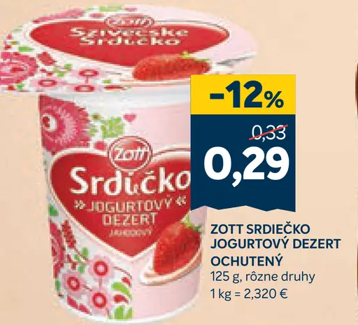 Zott Srdiečko jogurtový dezert