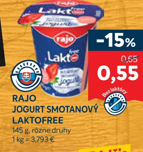 Rajo Smotanový jogurt laktofree