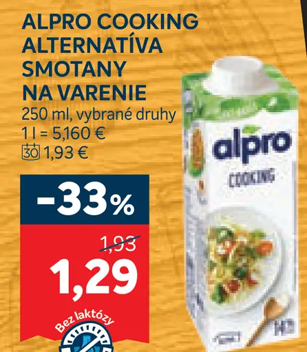 Alpro Cooking alternatíva smotany na varenie