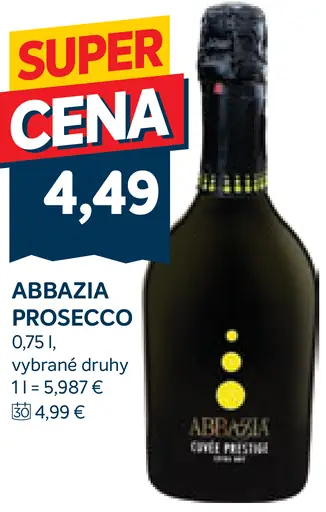 Abbazia Prosecco, vybrané druhy