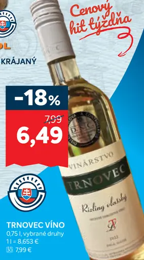 Trnovec víno, vybrané druhy
