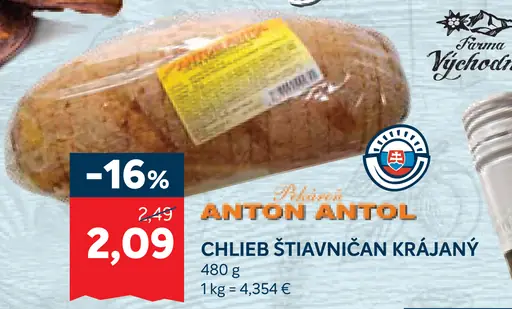 Anton Antol chlieb Štivanician krájaný