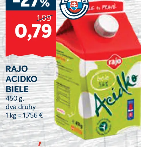 Rajo Acidko biele rôzne druhy