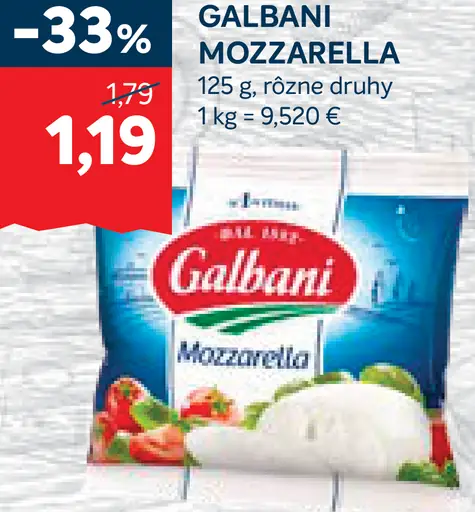 Galbani mozzarella rôzne druhy