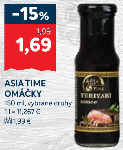 Asia Time omáčky, vybrané druhy