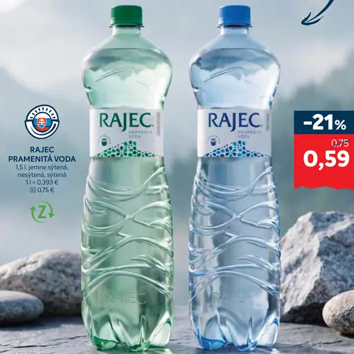 Rajec Pramenitá voda jemne sýtená