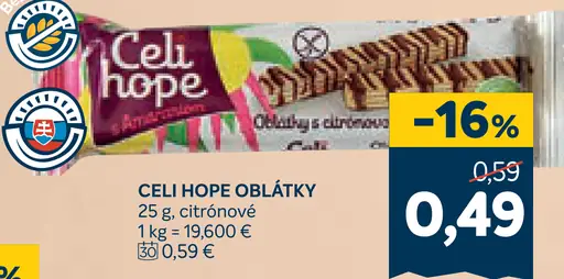 Celi Hope oblátky citrónové