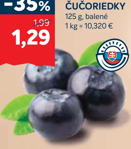 Čučoriedky, balené druhy
