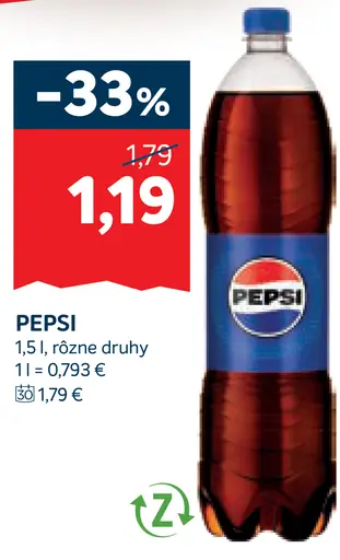 Pepsi rôzne druhy