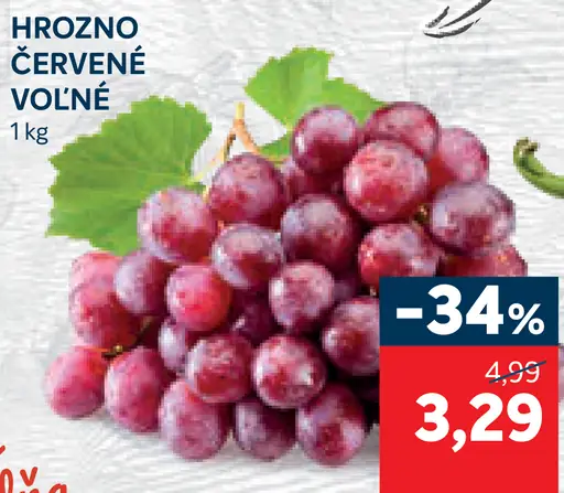 Hrozno červené voľné