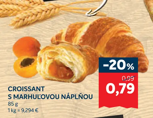 Croissant s marhuľovou náplňou