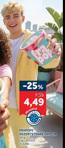 Frapop mrazený dezert v tvare ovocia