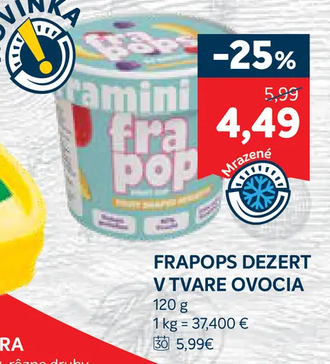 Frapops dezert v tvare ovocia