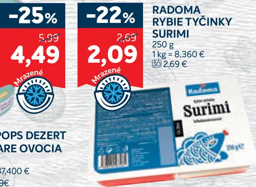 Radoma rybie tyčinky surimi