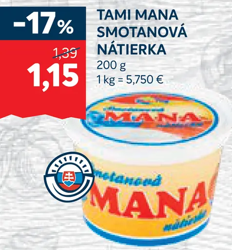 Tami Mana Smotanová nátierka