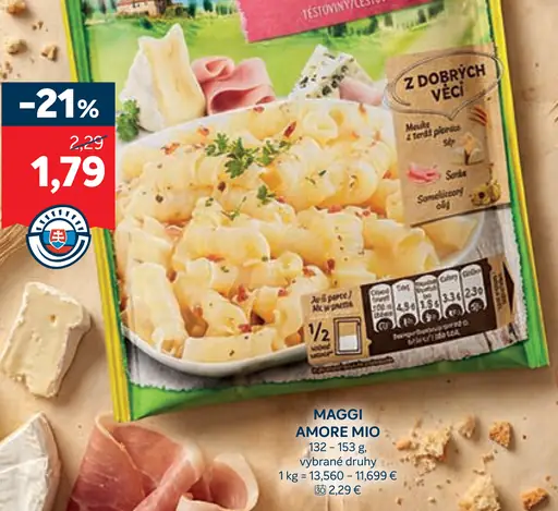 Maggi Amore Mio cestoviny s omáčkou šunka a syr