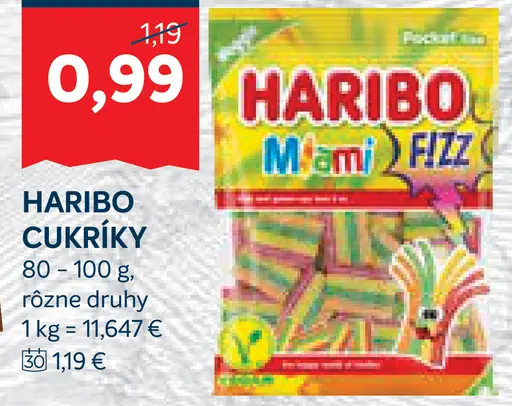 Haribo Želé cukríky rôzne druhy