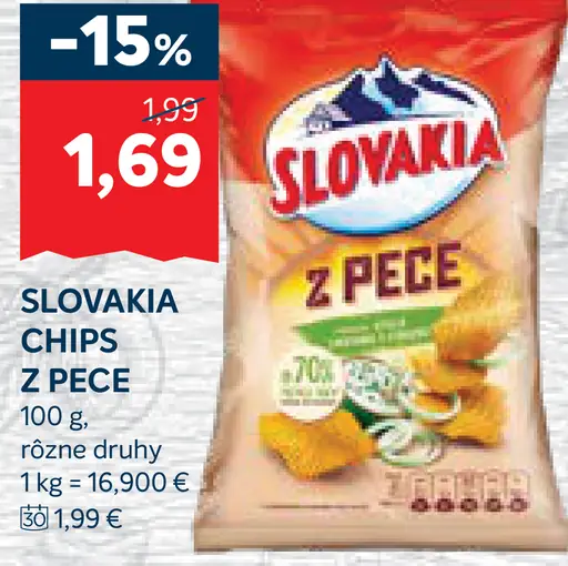 Slovakia Chips z pece rôzne druhy