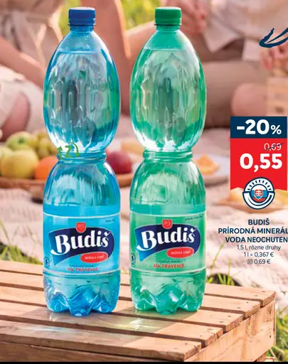Budiš prírodná minerálna voda neochutená