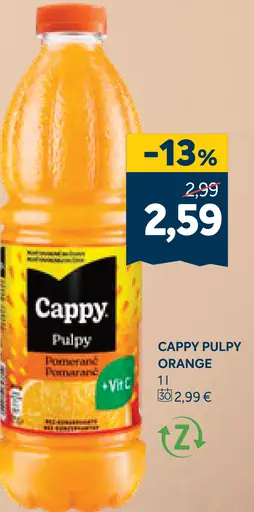 Cappy Pulpy Orange pomarančový nápoj s dužinou