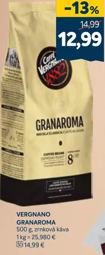 Vergnano Granaroma zrnková káva
