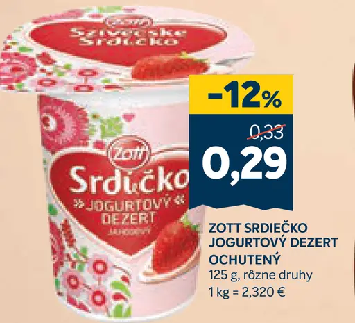 Zott Srdiečko jogurtový dezert