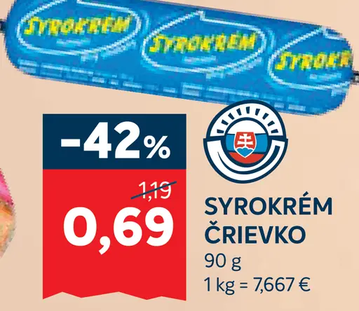 Syrokrem črievko