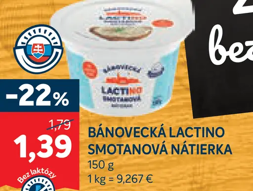 Bánovecká Lactino Smotanová nátierka