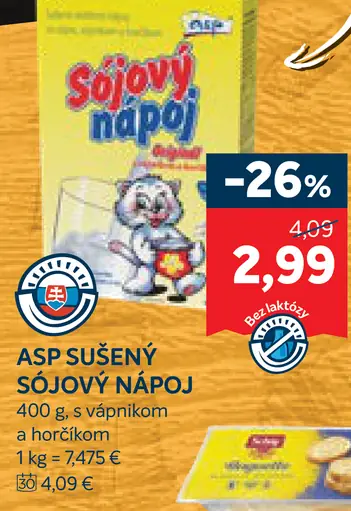 ASP sušený sójový nápoj s vápnikom a horčíkom