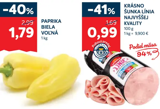 Biela paprika voľná