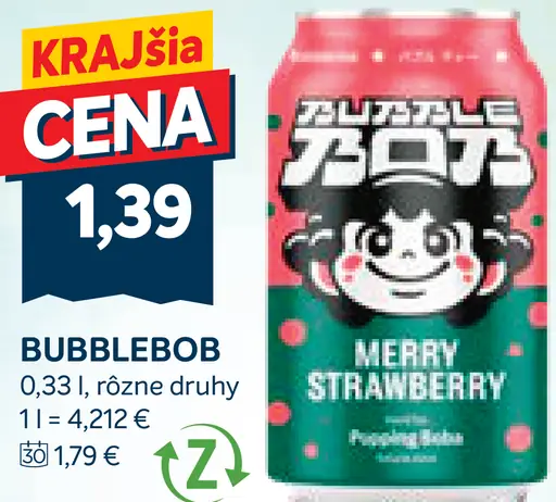 Bubblebob nápoj, rôzne druhy