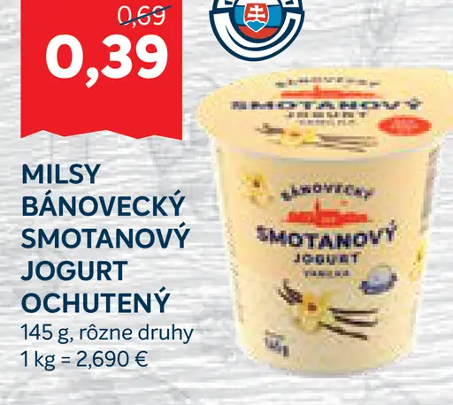 Milsy Bánovecký smotanový jogurt marhuľa