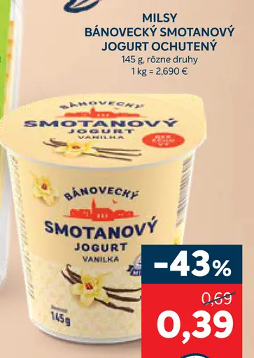 Milsy Bánovecký smotanový jogurt marhuľa