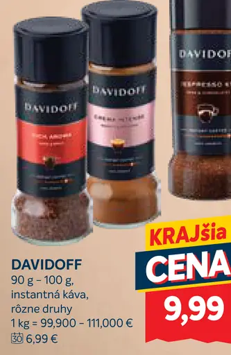 Davidoff instantná káva rôzne druhy