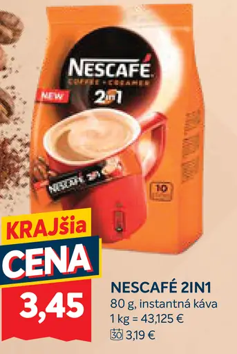 Nescafé Káva instantná 2v1