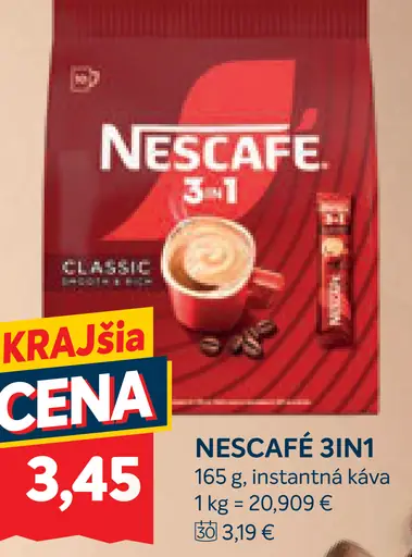 Nescafé Instantná káva 3v1