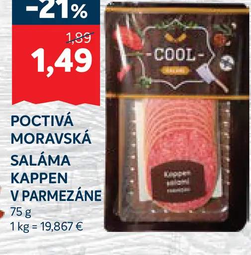 Kappen poctivá moravská saláma v parmezáne