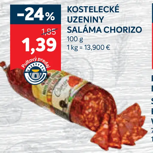 Kostelecké uzeniny Chorizo saláma