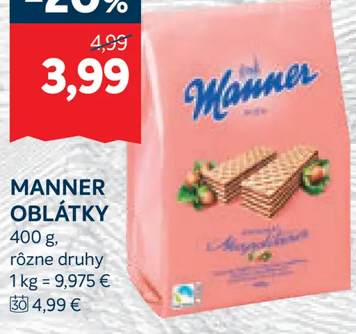 Manner oblátky rôzne druhy