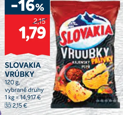 Slovakia vrúbky, vybrané druhy
