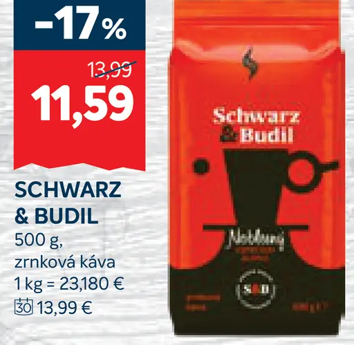 Schwarz & Budil zrnková káva