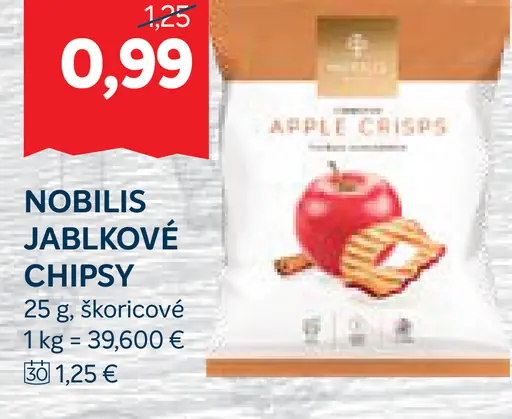 Nobilis jablkové chipsy so škoricou