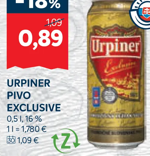 Urpiner Exclusive pivo