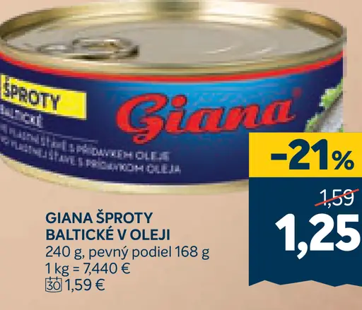 Giana šproty baltické v oleji