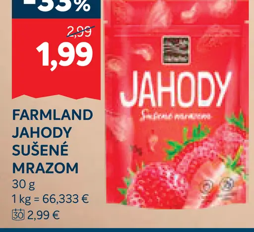 Farmland jahody sušené mrazom