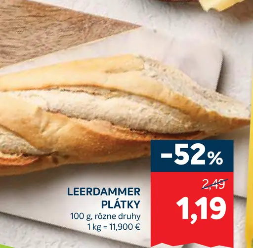 Leerdammer plátky, rôzne druhy