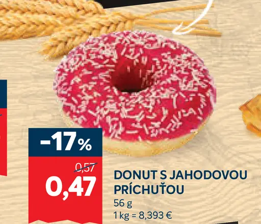 Donut s jahodovou príchuťou