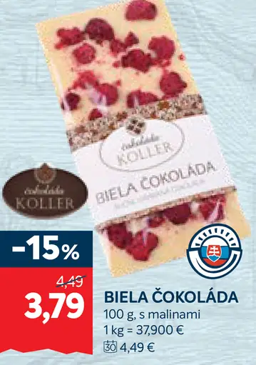 Koller biela čokoláda s malinami