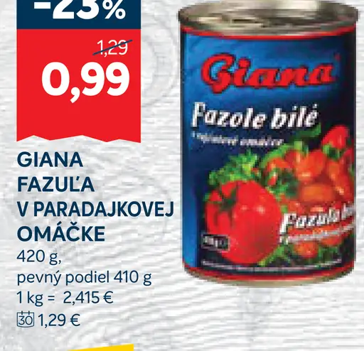 Giana fazuľa v paradajkovej omáčke rôzne druhy