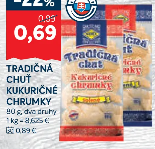 Tradičná chuť kukuričné chrumky
